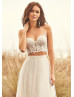 Two Piece Ivory Lace Tulle Wedding Dress